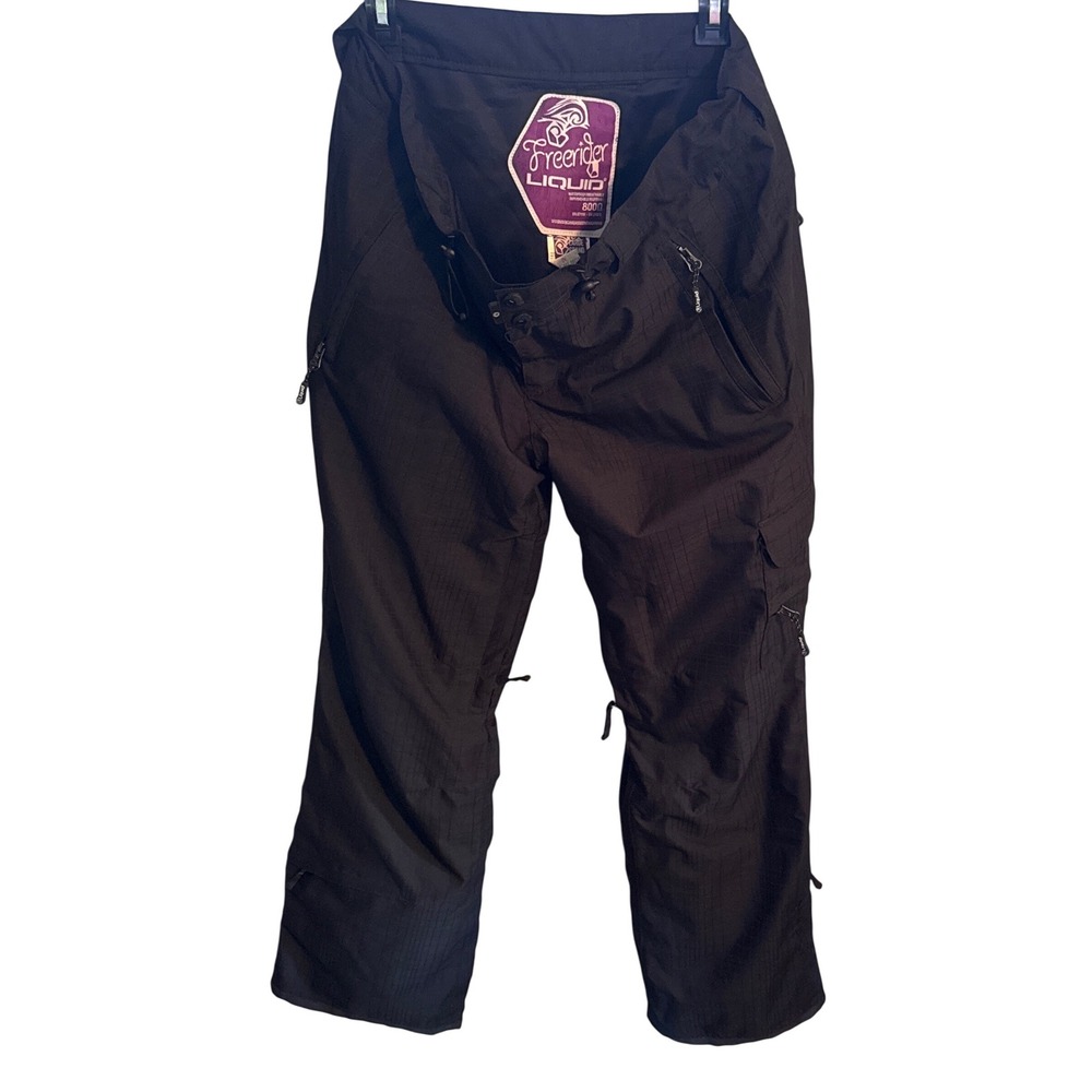 Liquid Freerider Ripstop Snowboard Pants Ski Kids L Black Waterproof Vented